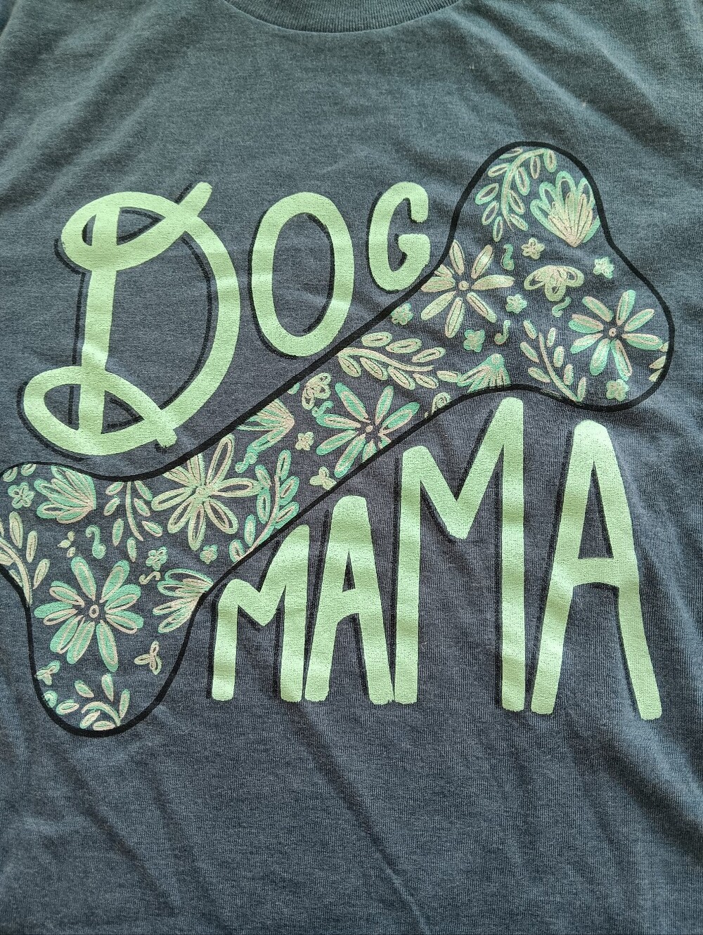 Dog Mama Floral Bone T-Shirt - New! - Picture 1 of 4